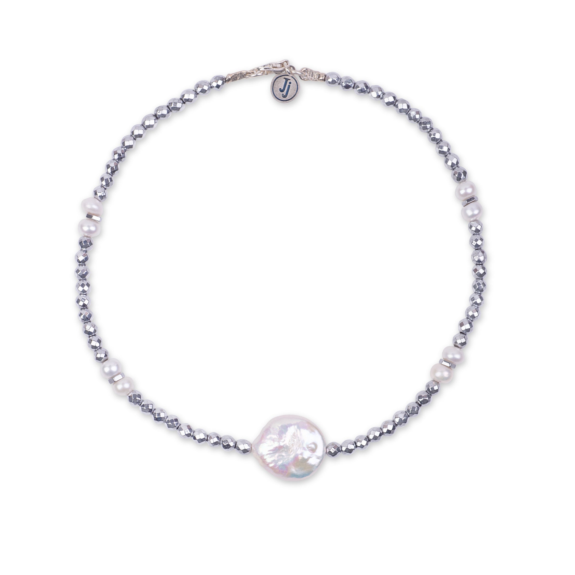 Collier ras du cou en hématite avec perles