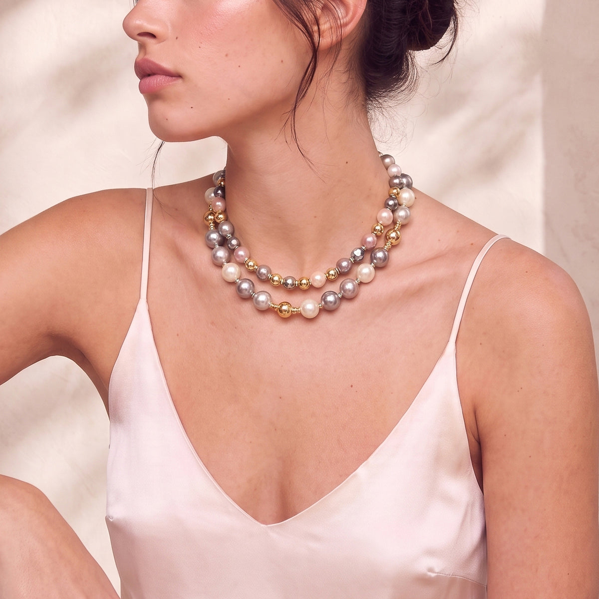 Perla Majorica y hematita