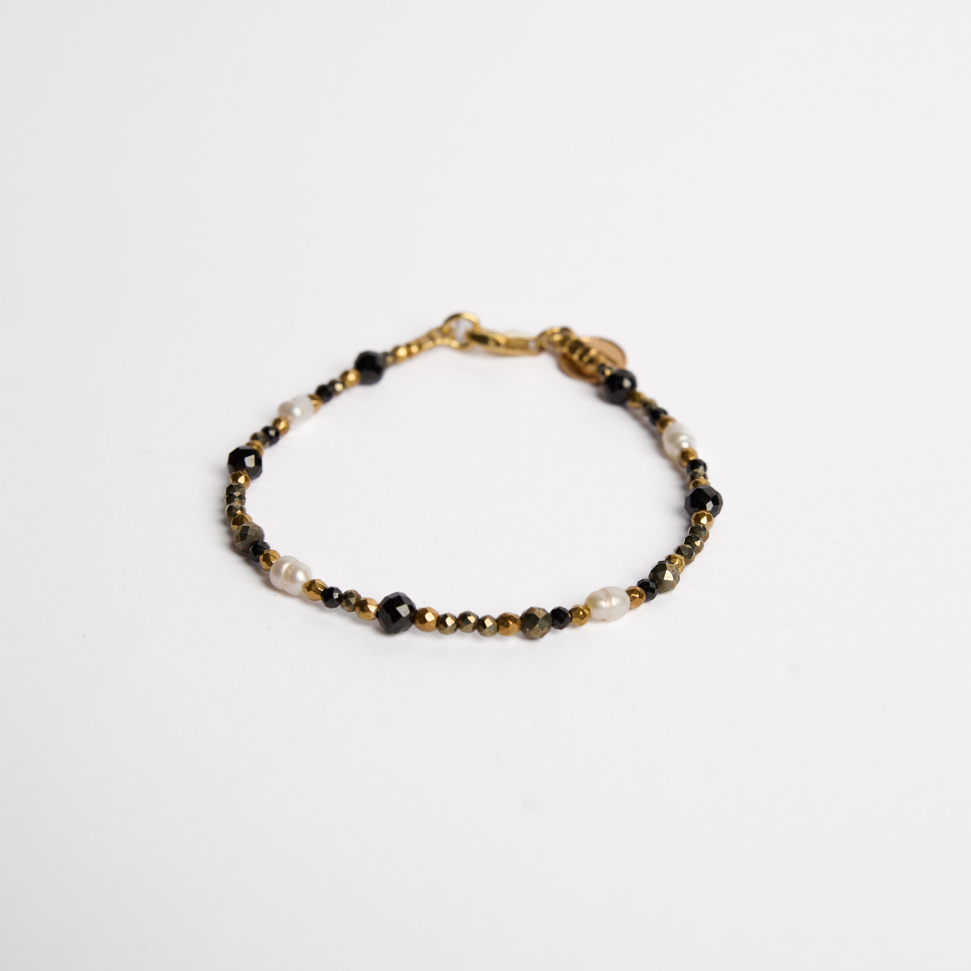 PULSERA DE HEMATITA - CON PERLAS