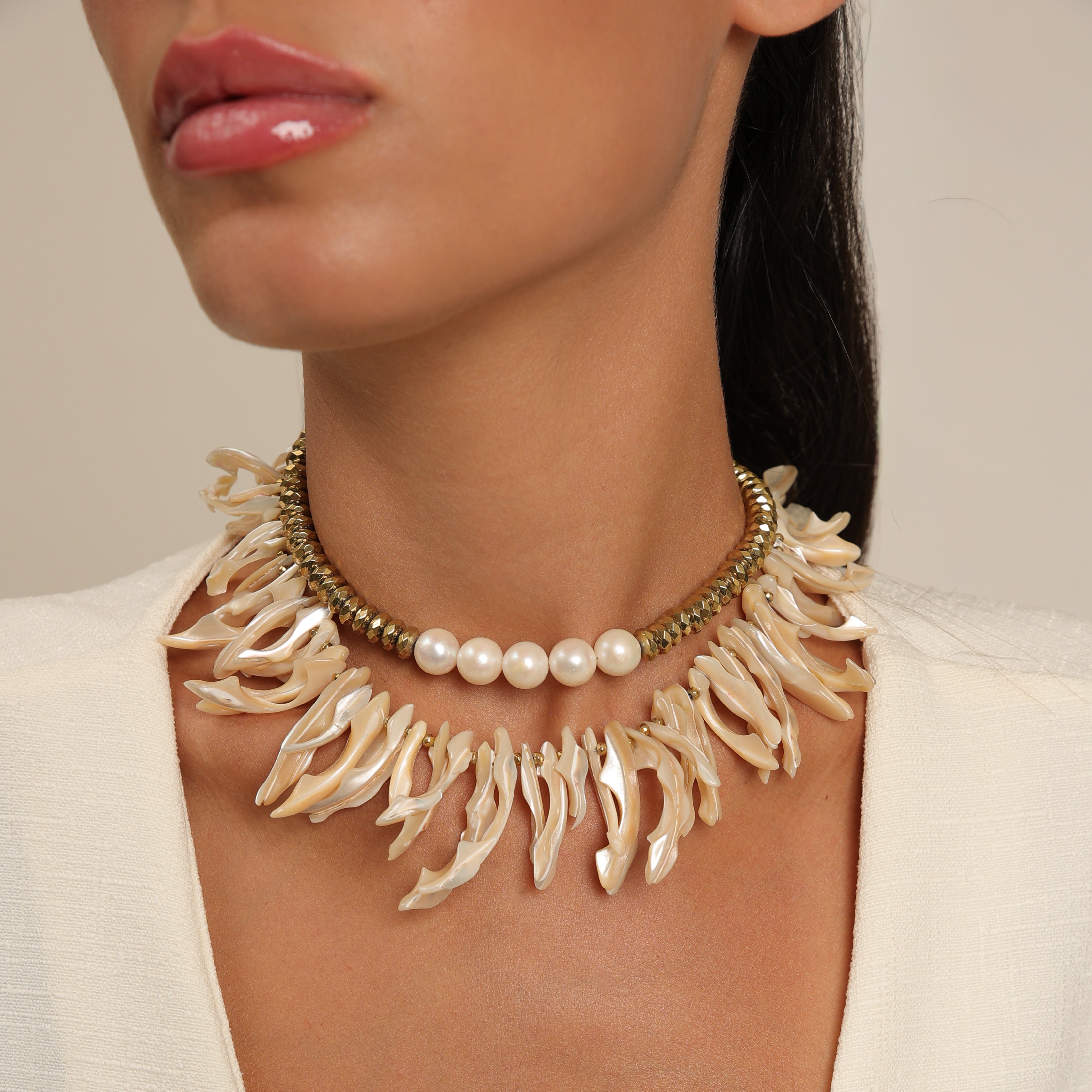 Collier de perles - Perles baroques en bâtonnet