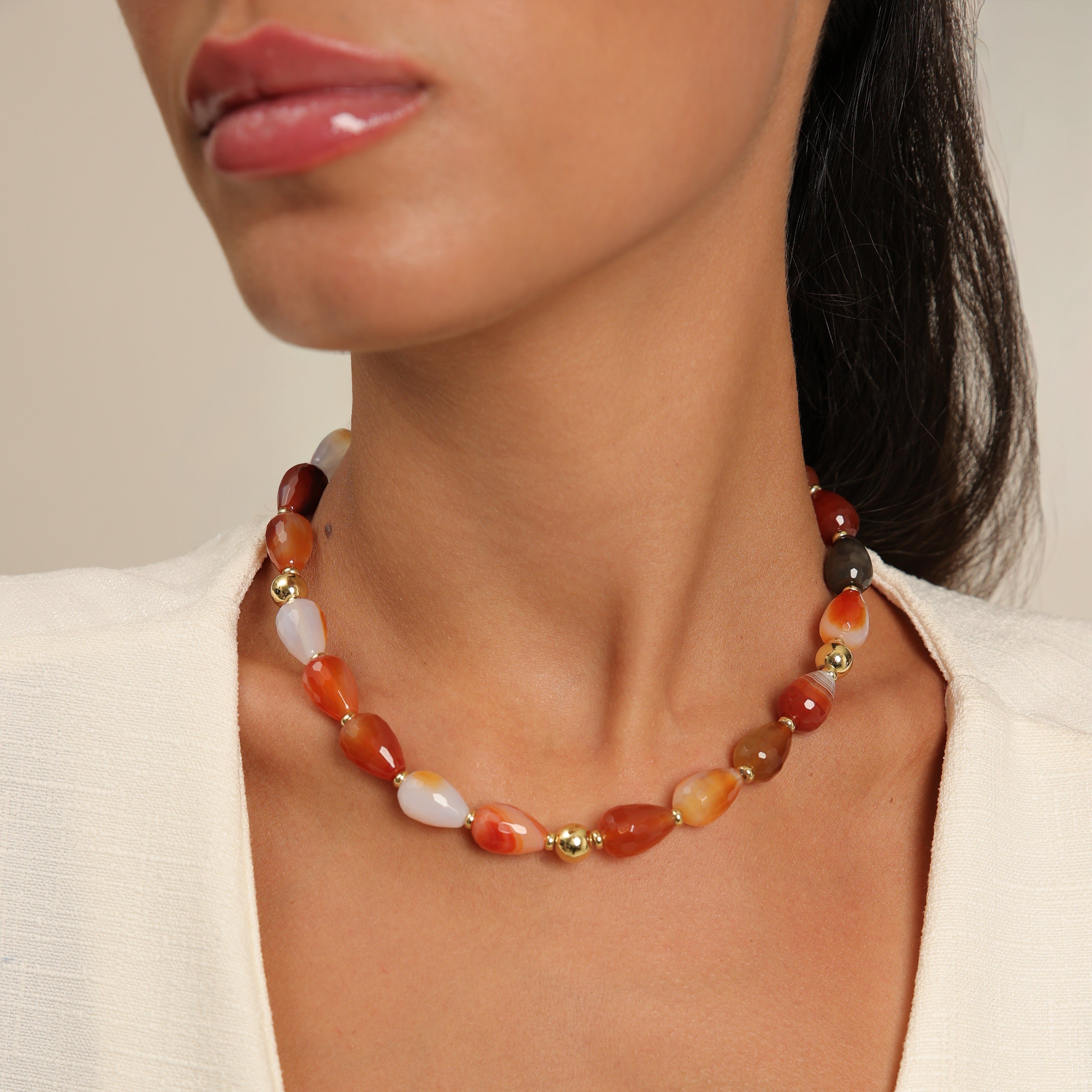 Collier en cornaline