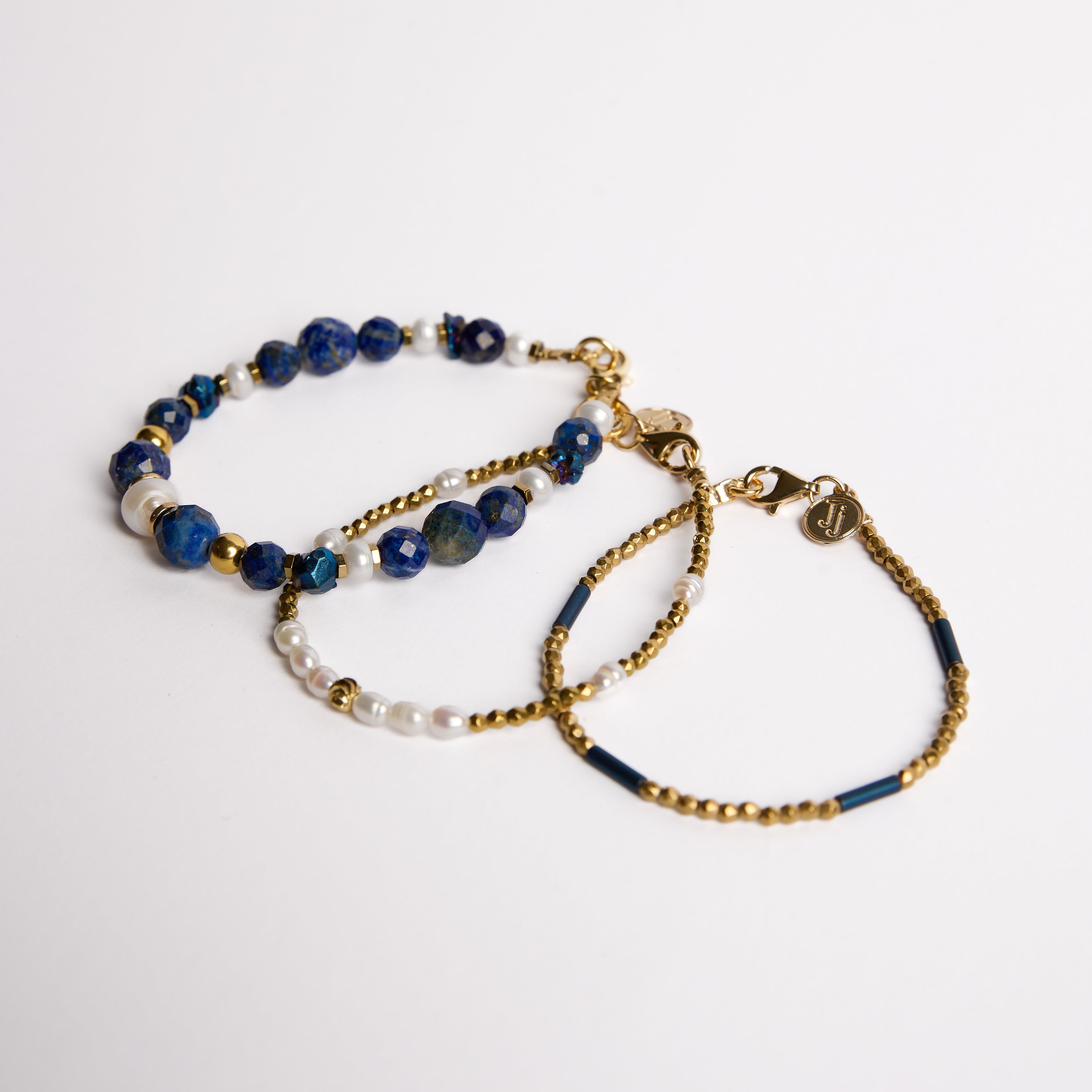 PULSERA DE HEMATITA - CON PERLAS