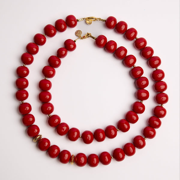 Perle Majorica - Rouge véritable