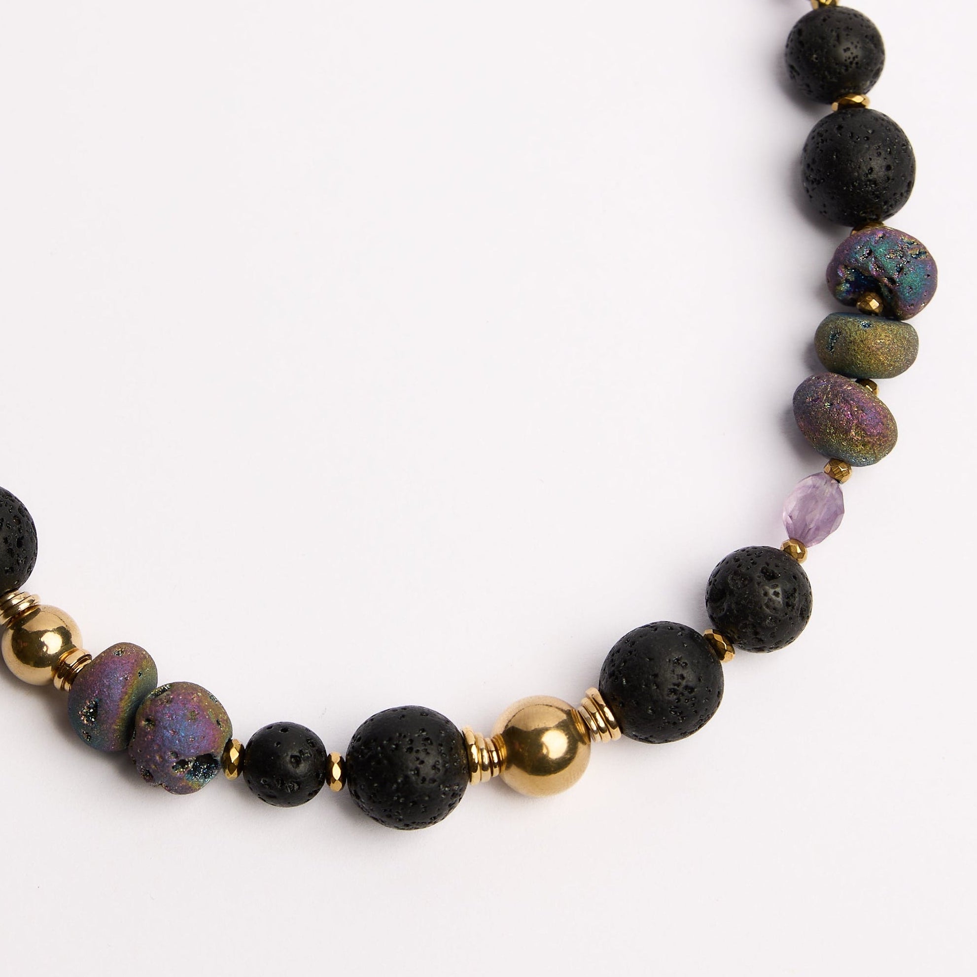Collier en agate et quartz